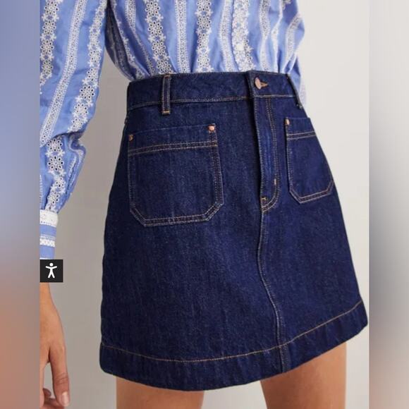 BNWT BODEN denim patch pocket mini skirt - Picture 4 of 14